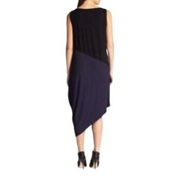 Eileen Fisher Womens Asymmetrical Colorblock Dress Size Small Knit Black &‎ Blue - Picture 12 of 12